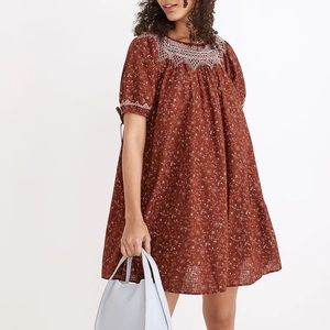 Madewell Rust Floral Mini Dress